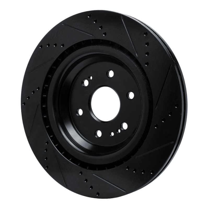 Cadillac Escalade Brake Rotor (1) - Front Left - R1 Concepts - Drill & Slot - Black - `19-`25